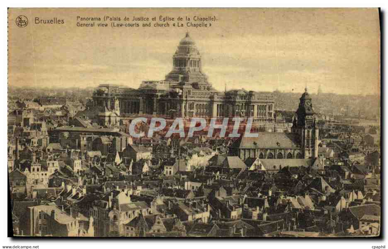 CPA Bruxelles Panorama Palais De Justice Et Eglise De La Chapelle - Multi-vues, Vues Panoramiques
