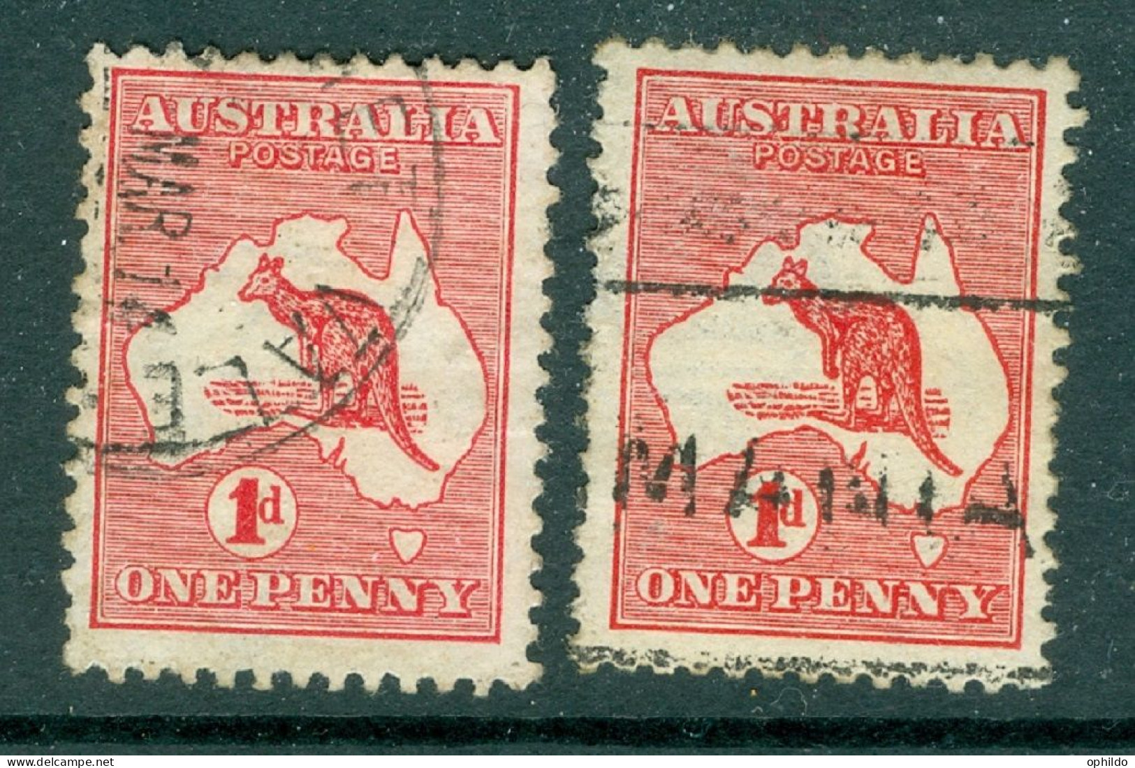 Australie   Yvert 2 Par 2   Ou  Michel  5 I Et 5  II    Ob  TB   Type  I Et II   - Usados