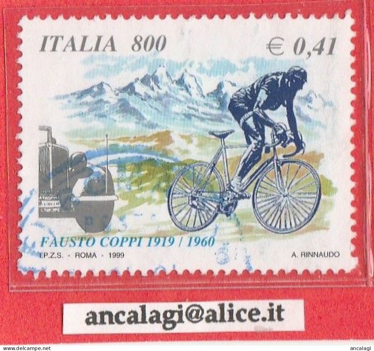 USATI ITALIA 1999 - Ref.0814 "FAUSTO COPPI" 1 Val. - - 1991-00: Usados
