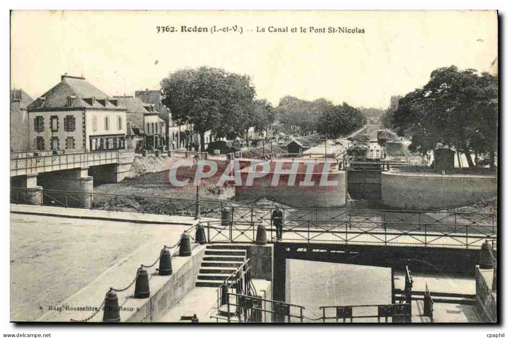 CPA Redon Le Canal Et Le Pont St Nicolas - Redon