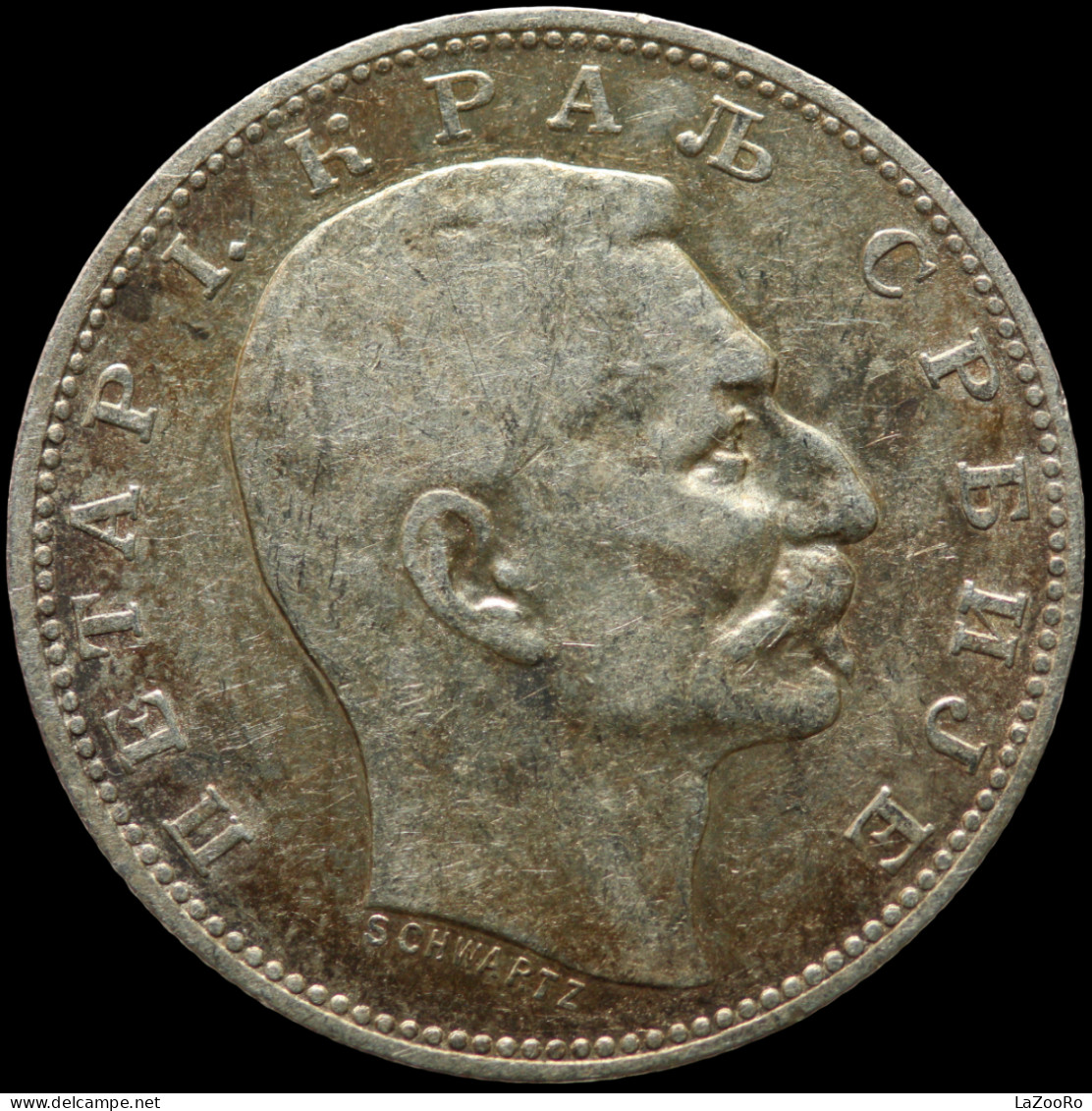 LaZooRo: Serbia 1 Dinar 1912 XF - Silver - Servië