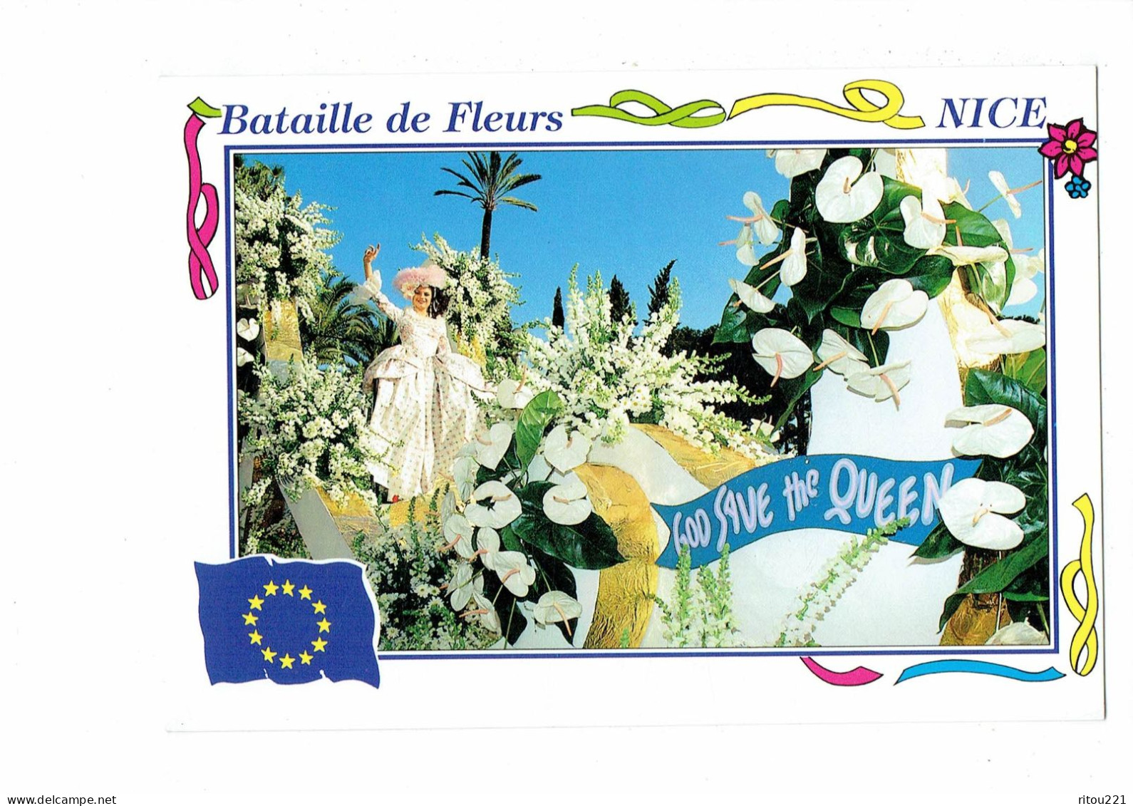 Lot 9 Cpm - NICE - Bataille Des Fleurs - Char - Femme Costume Fleur Arome - Carnival