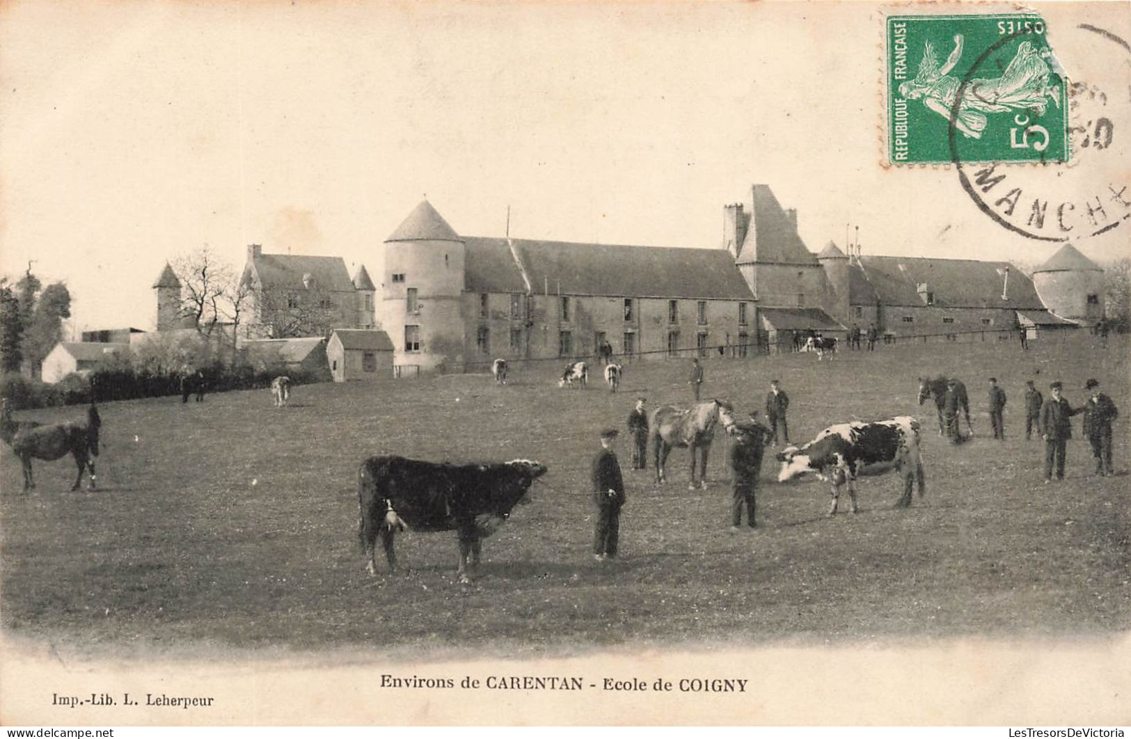FRANCE - Environs De Carentan - Vue Sur L'école De Coigny - Carte Postale Ancienne - Carentan
