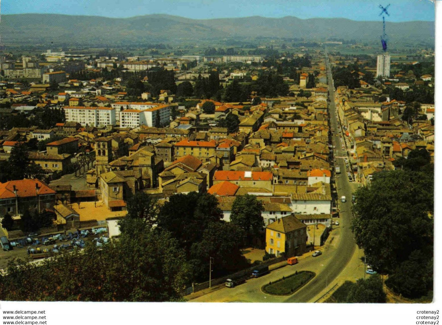 69 BELLEVILLE SUR SAÔNE N°44851 Vue Générale VOIR ZOOM Citroën DS Tube Grands Immeubles Matériel Agricole VOIR DOS - Belleville Sur Saone