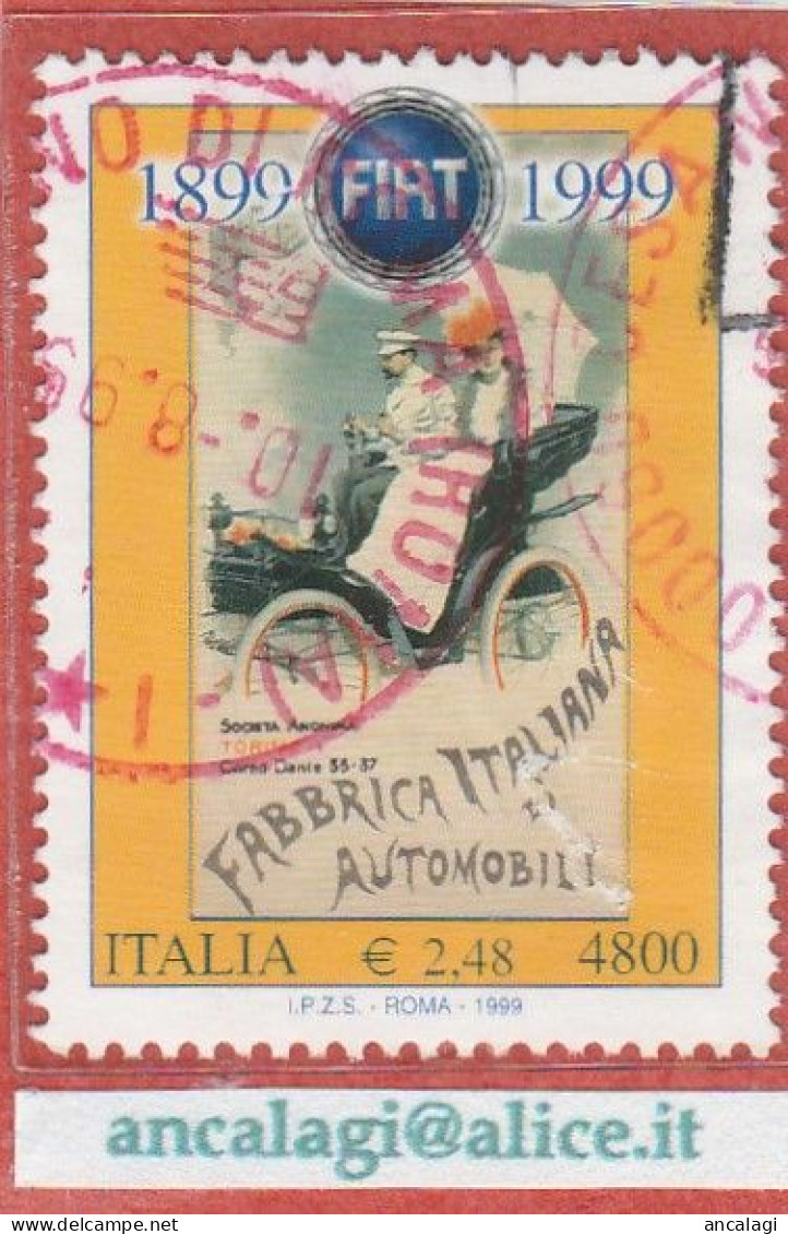 USATI ITALIA 1999 - Ref.0816A "CENTENARIO FIAT" 1 Val. - - 1991-00: Oblitérés