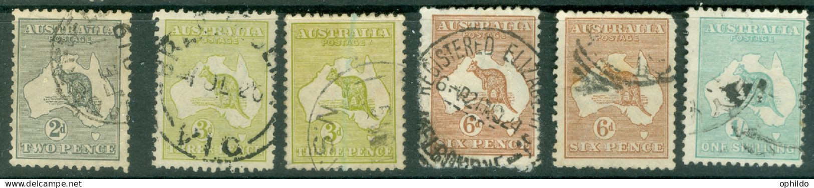 Australie    Petit Lot  Entre Yvert 3a Et 10a  Ob  Second Choix   - Usados