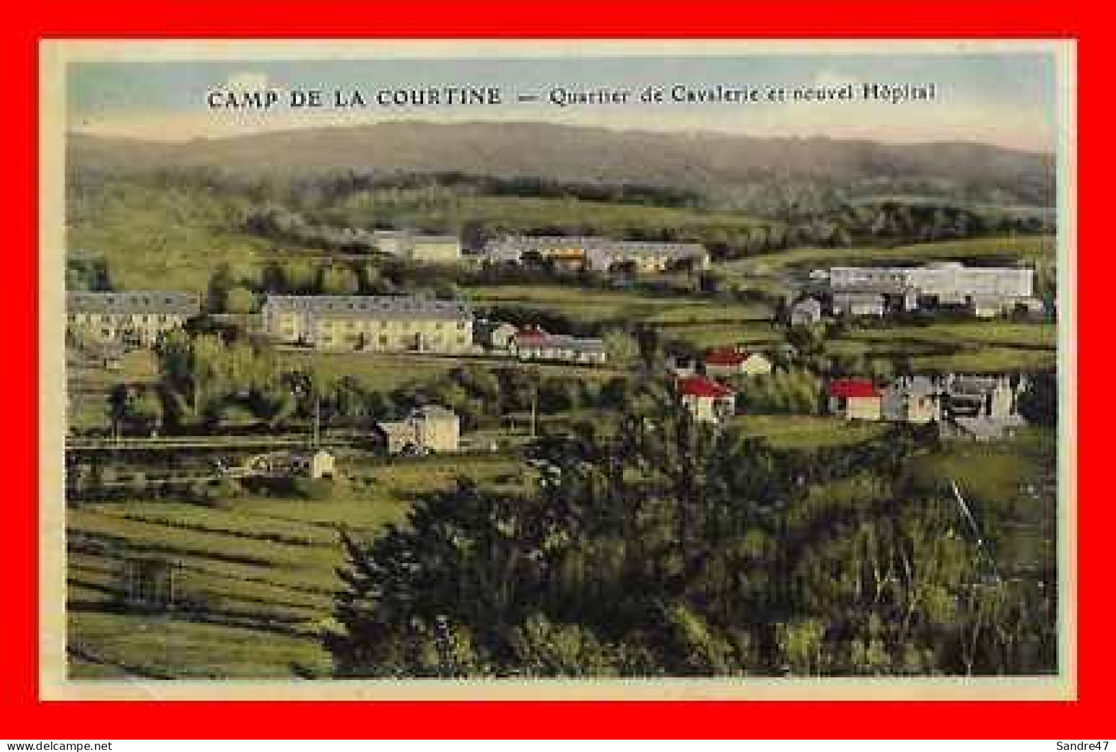 2 CPA (23) LA COURTINE.  Le Camp. Quartier De Cavalerie Et Nouvel Hôpital / Le Lac. *7982 - La Courtine