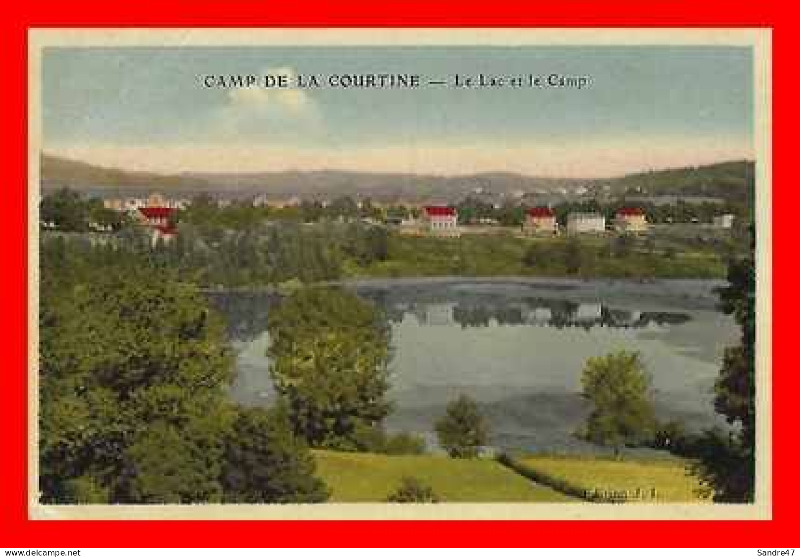 2 CPA (23) LA COURTINE.  Le Camp. Quartier De Cavalerie Et Nouvel Hôpital / Le Lac. *7982 - La Courtine