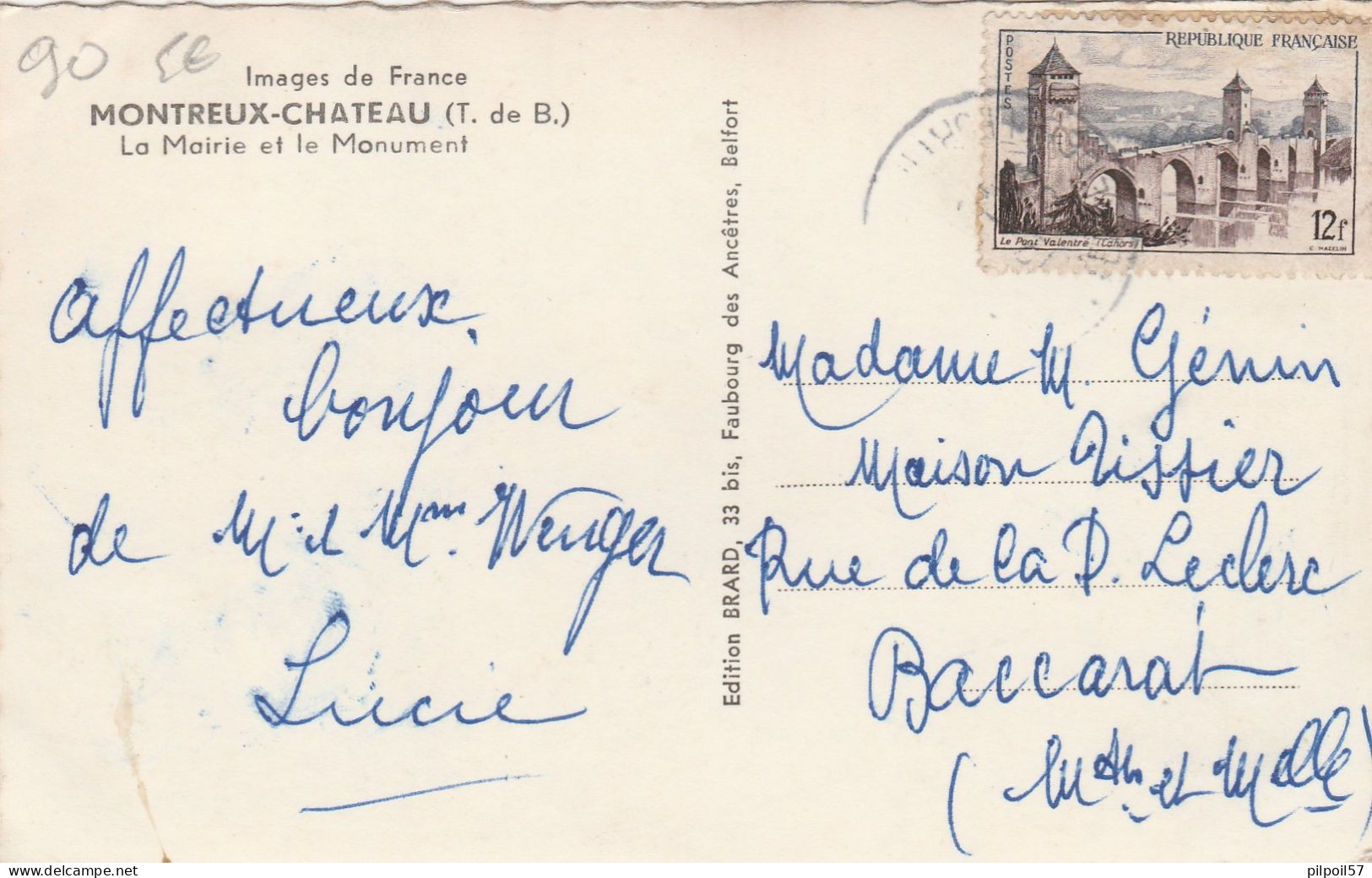 90 - MONTREUX CHATEAU - La Mairie Et Le Monument (CPSM 8,5X14) - Sonstige & Ohne Zuordnung