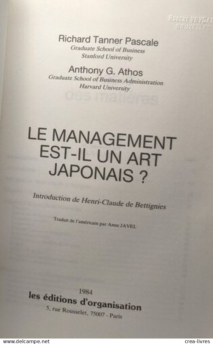 Le Management Est-il Un Art Japonais - Autres & Non Classés