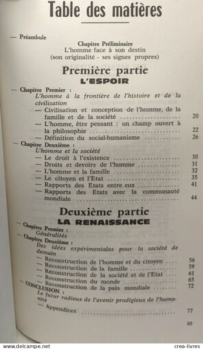 Le Social-humanisme Des Peuples - Política