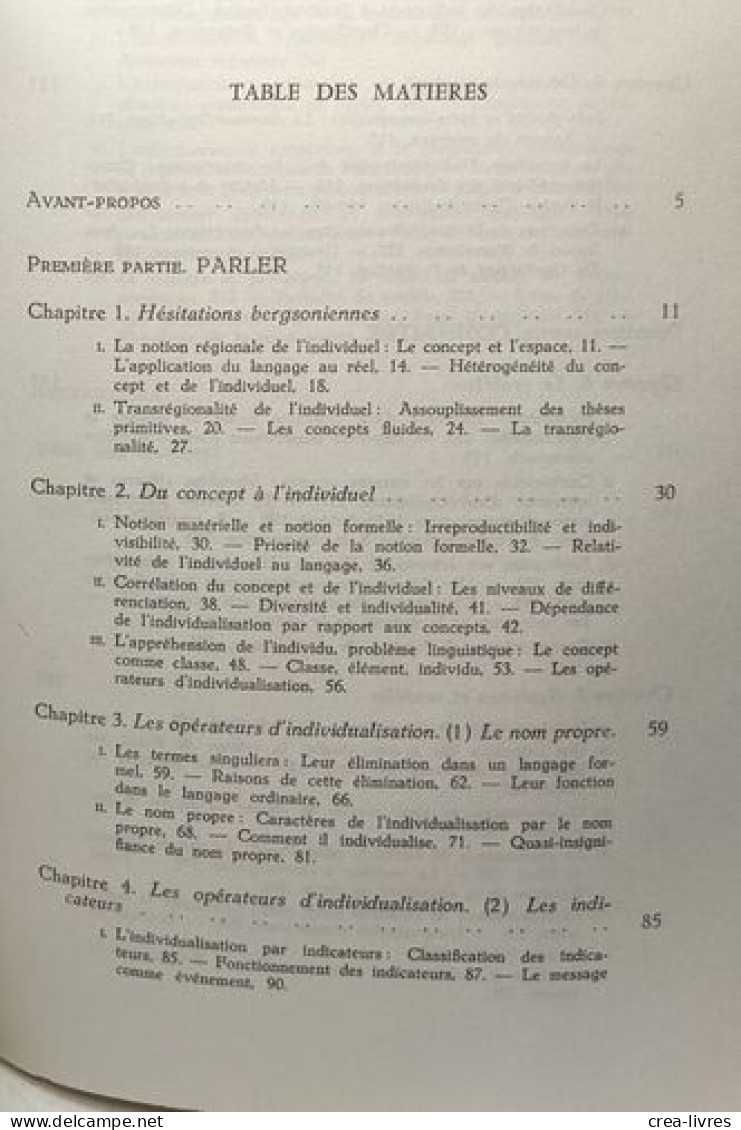 Le Langage Et L'individuel - Collection " Philosophies Pour L'âge De La Science " - Psychologie/Philosophie