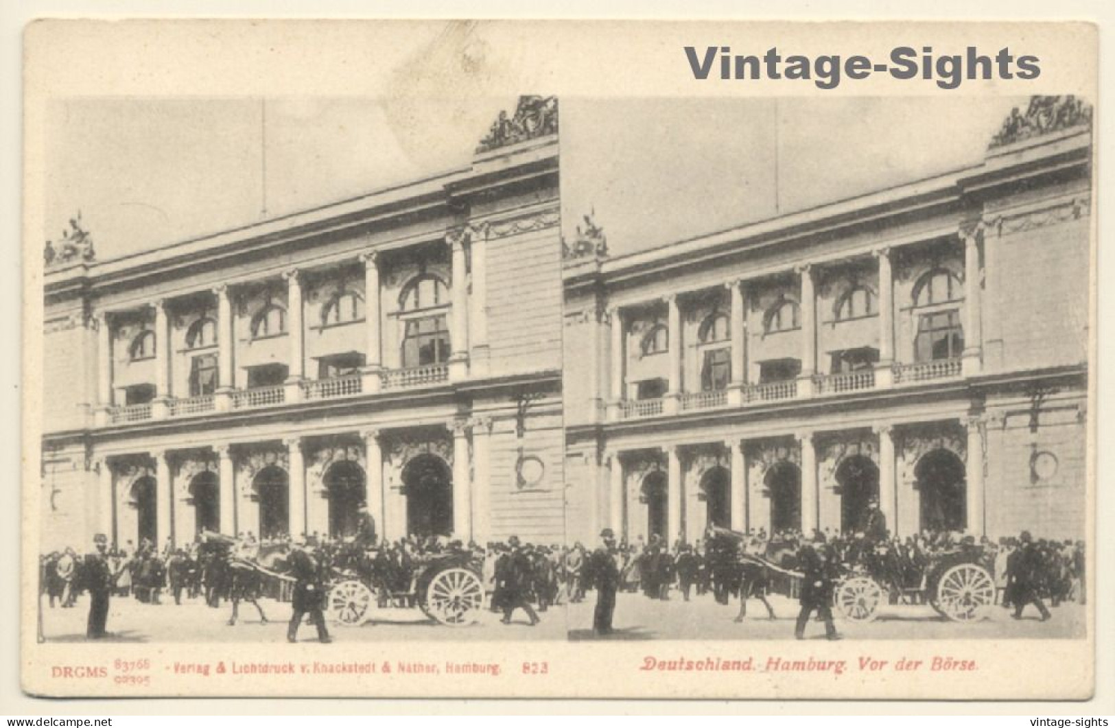 Hamburg / Germany: Vor Der Börse (Vintage Stereo View PC 1900s) - Mitte