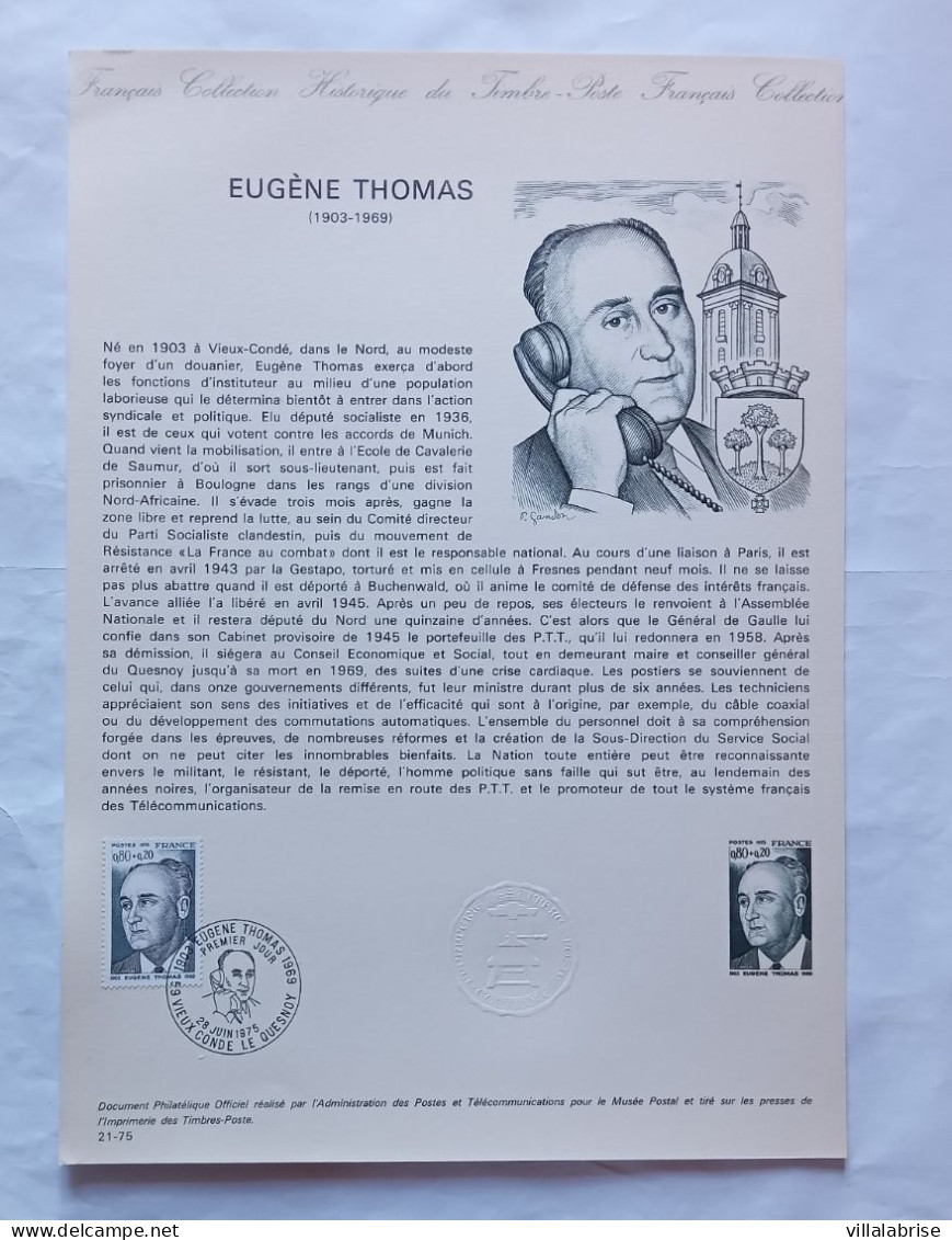 France 1975 – Les timbres de l’année oblitérés « premier jour » sur 37 documents philatéliques officiels + 1 Hors-série