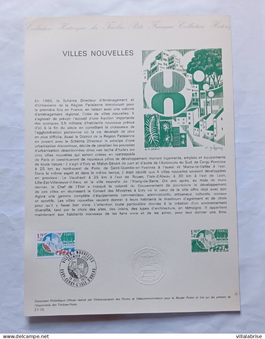 France 1975 – Les timbres de l’année oblitérés « premier jour » sur 37 documents philatéliques officiels + 1 Hors-série