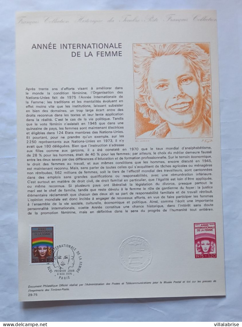 France 1975 – Les timbres de l’année oblitérés « premier jour » sur 37 documents philatéliques officiels + 1 Hors-série