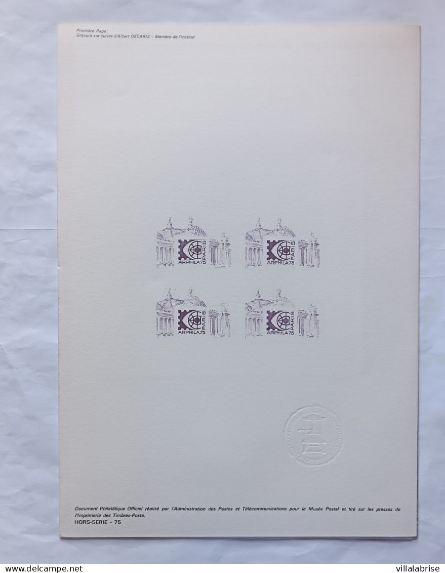 France 1975 – Les timbres de l’année oblitérés « premier jour » sur 37 documents philatéliques officiels + 1 Hors-série