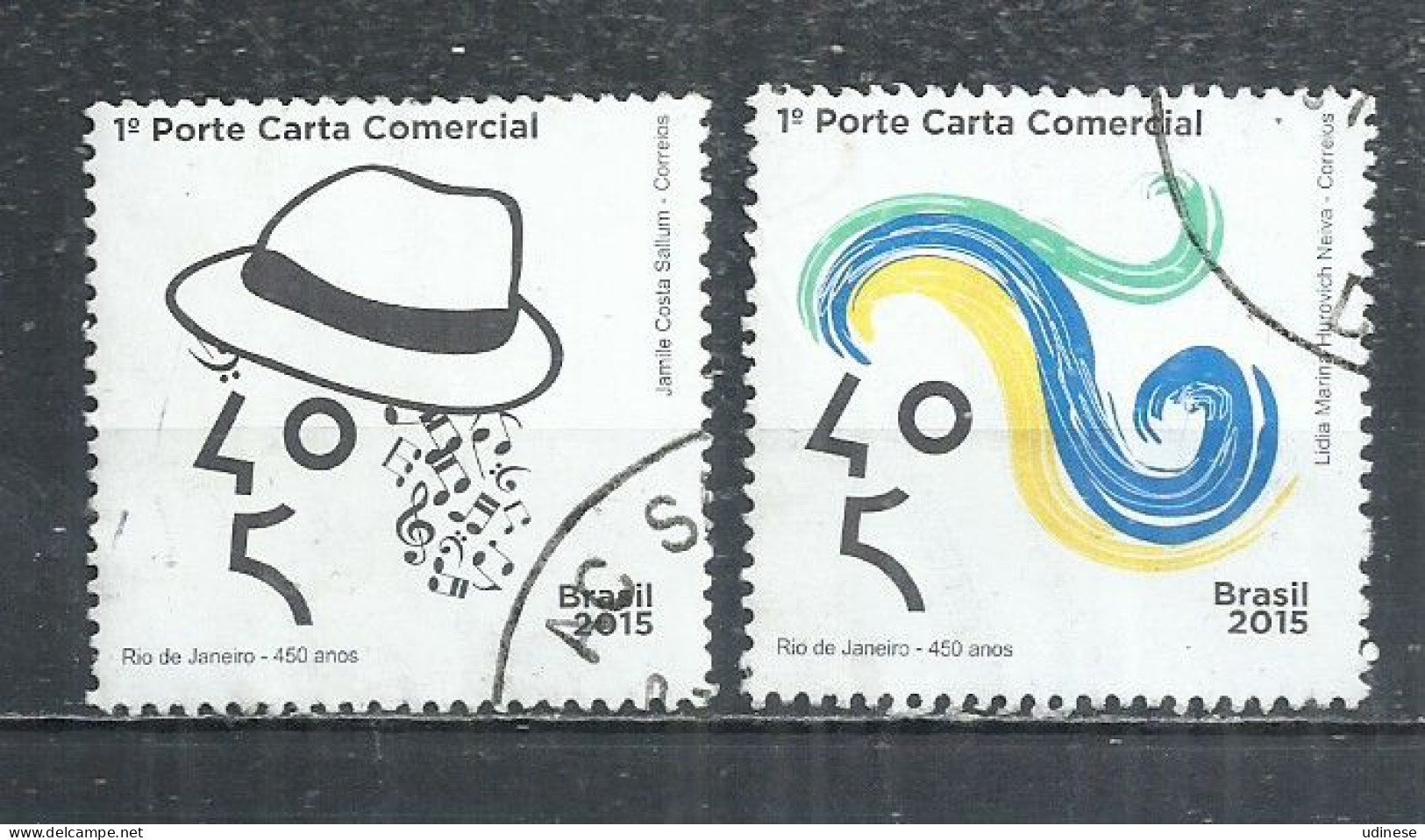 BRAZIL 2015 - 150 YEARS OF THE CITY OF RIO DE JANEIRO - POSTALLY USED OBLITERE GESTEMPELT USADO - Usati