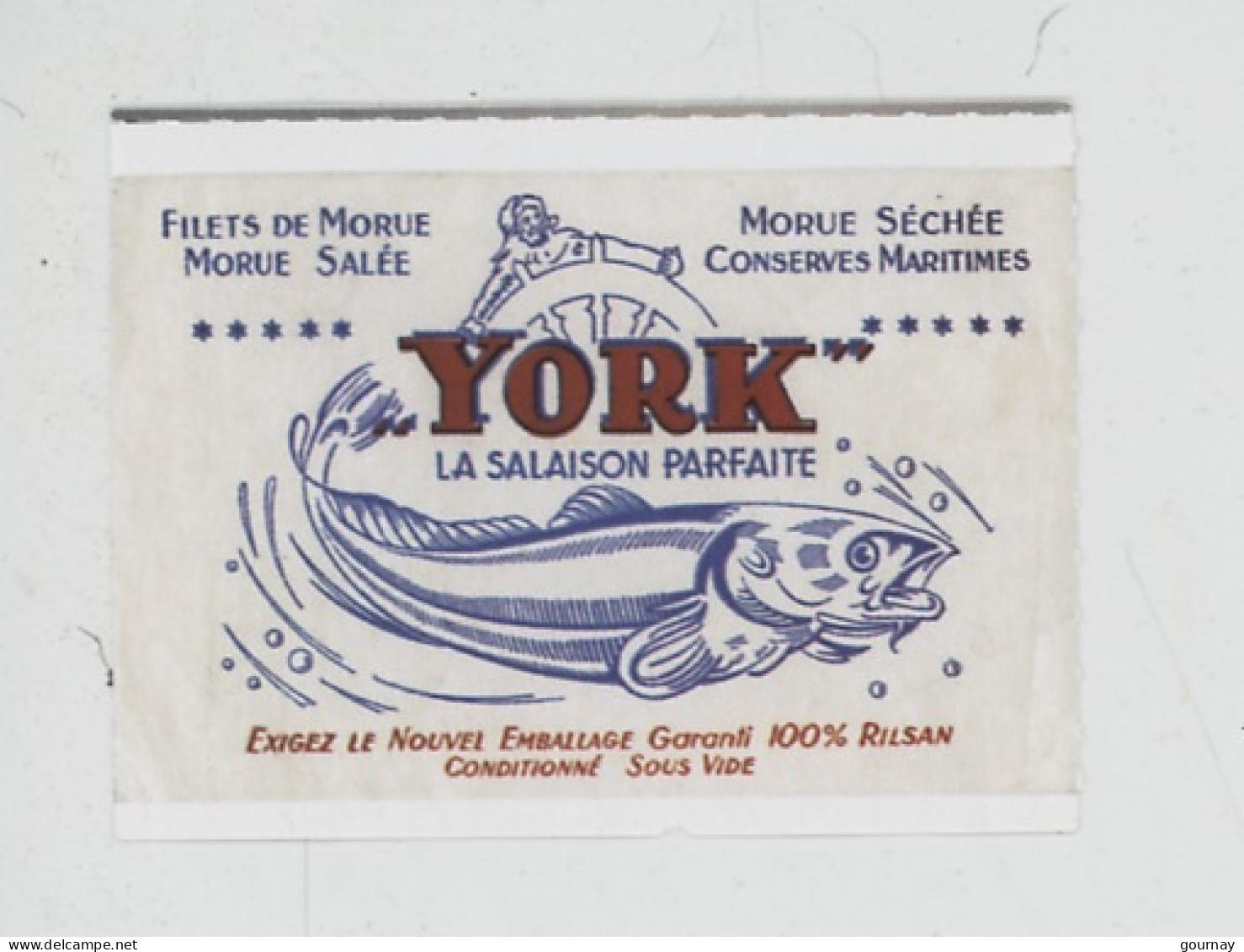 Ticket  YORK Morue Poisson Filet Salée Séchée Conserves Maritimes (Musée Fécamp Les Pêcheries) - Fischerei