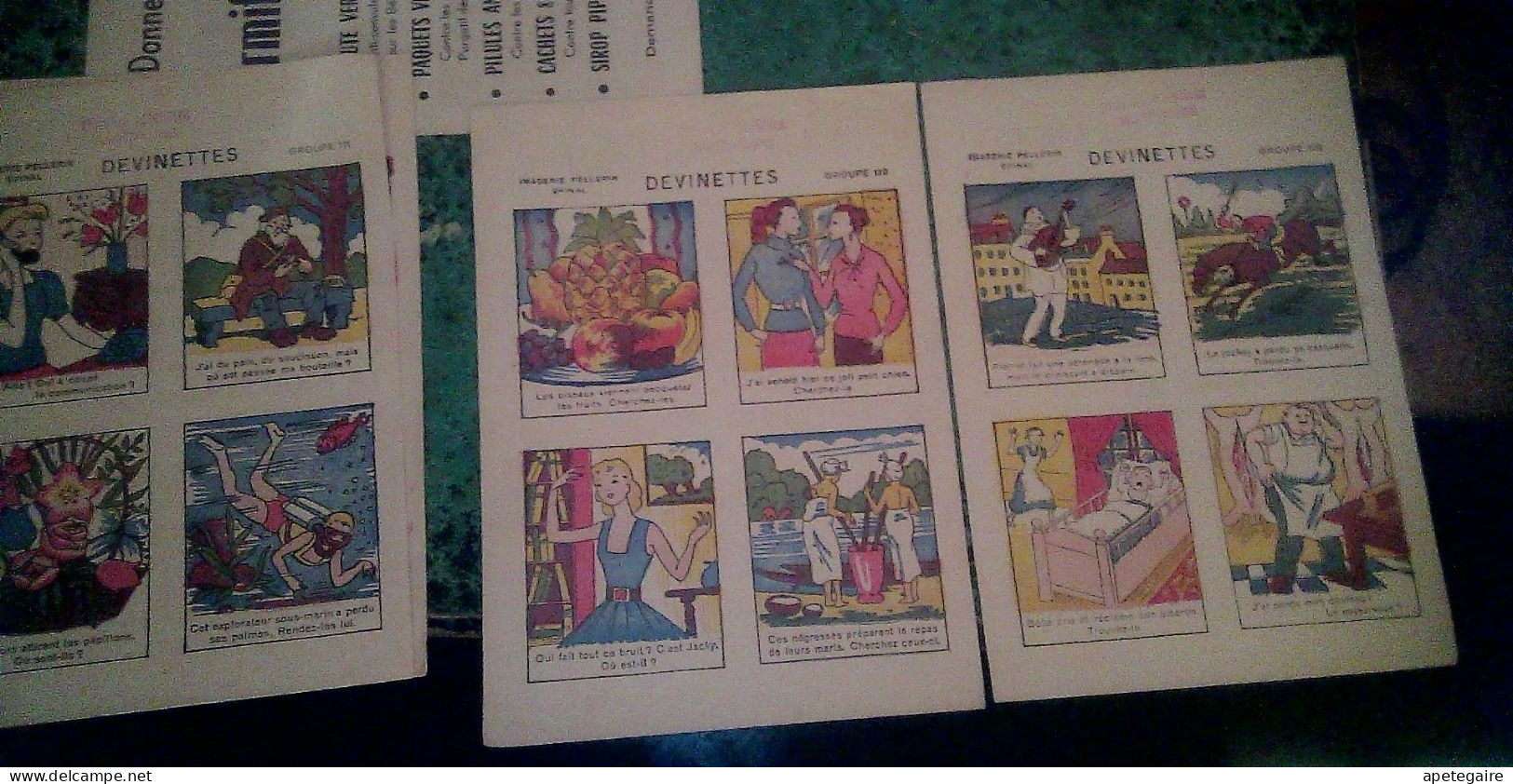 Vieux Papiers Lot D' Images D'Épinal Lot De 5 Devinettes Vermifuge Sorin - Non Classificati