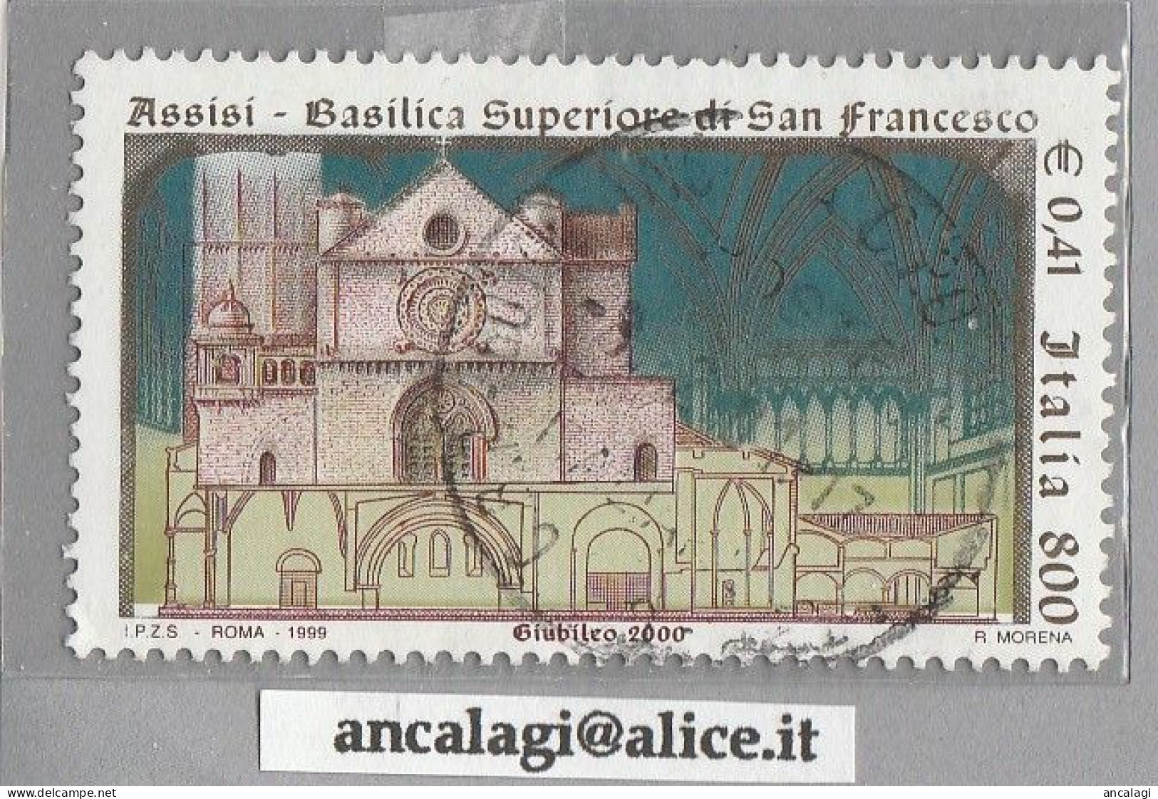USATI ITALIA 1999 - Ref.0818 "BASILICA DI SAN FRANCESCO, ASSISI" 1 Val. - - 1991-00: Usati