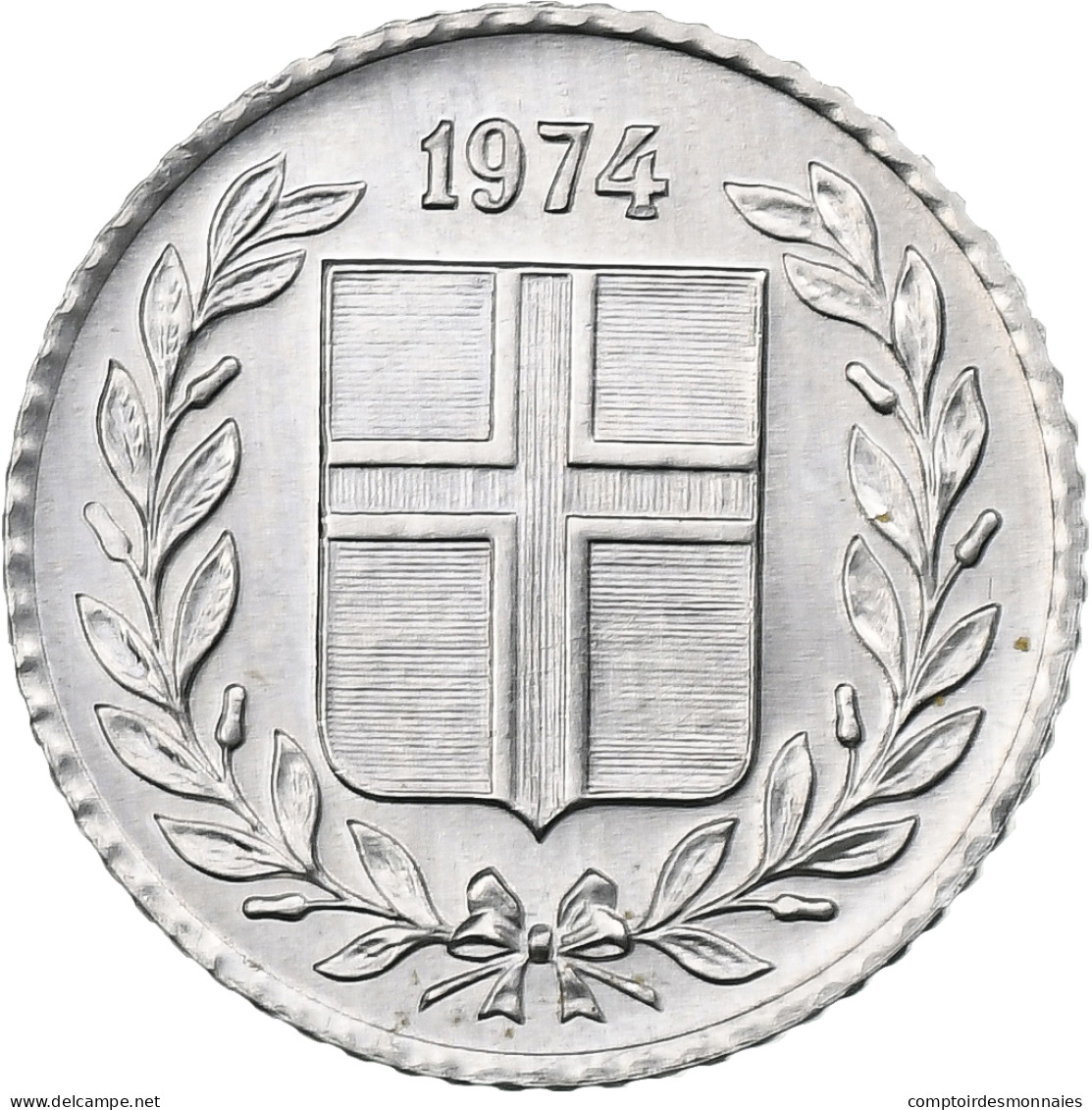 Islande, 10 Aurar, 1974, Aluminium, SUP, KM:10a - Island