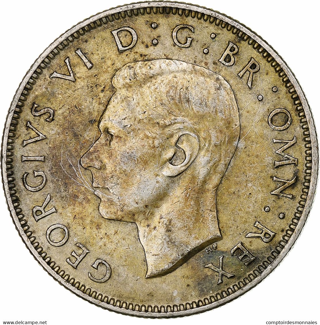 Grande-Bretagne, George VI, 2 Shillings, 1945, Londres, Argent, TTB+ - J. 1 Florin / 2 Shillings