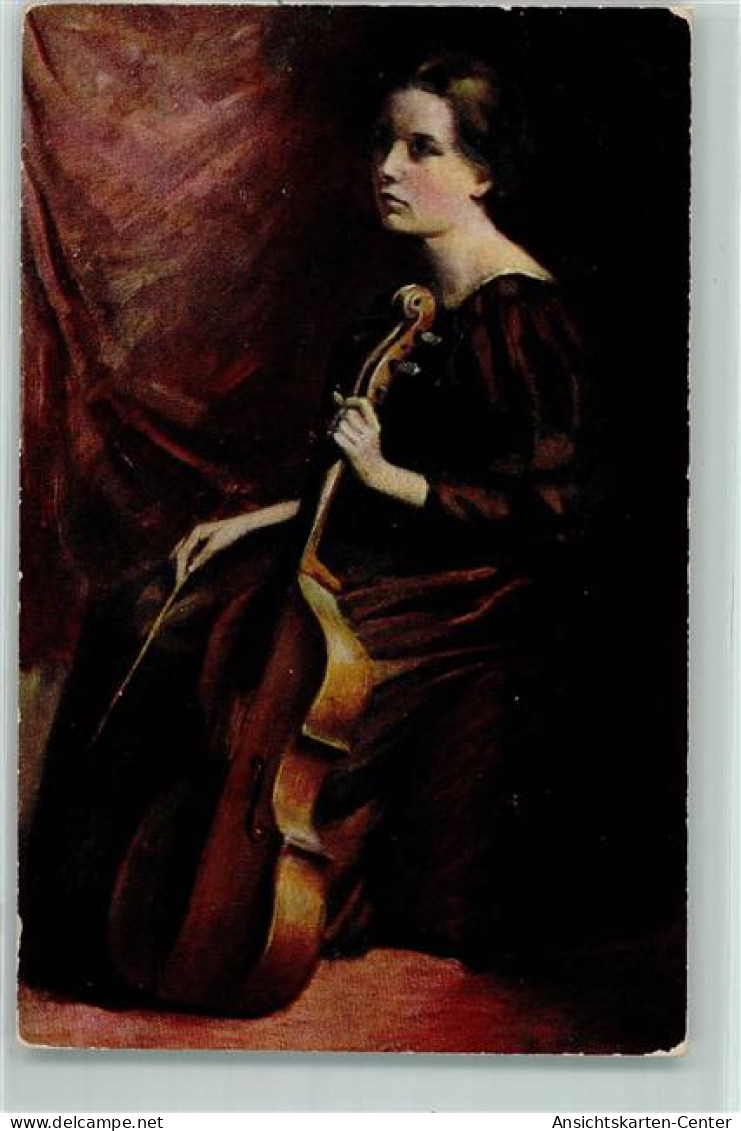 39164304 - Sign Julius Fehling Andante Frau  Mit Einem Cello  AK - Musica E Musicisti