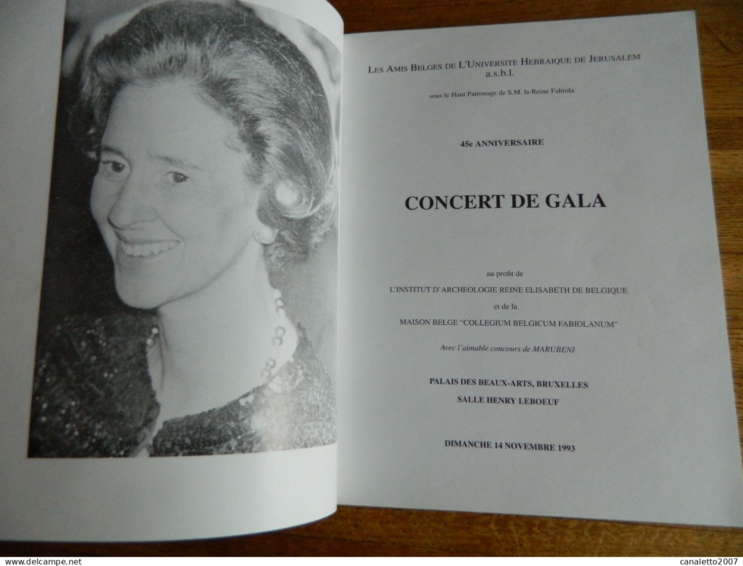 JERUSALEM UNIV.+BRUXELLES:CONCERT DU 14/11/1993-REINE FABIOLA +DEDICASE DE MSTISLAV ROSTROPOVITCH ET GEORGES OCTORS-- - Musique