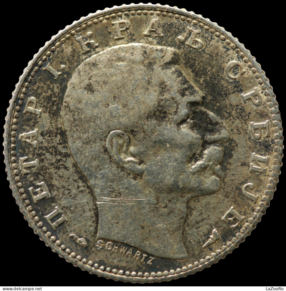 LaZooRo: Serbia 1 Dinar 1915 XF - Silver - Servië