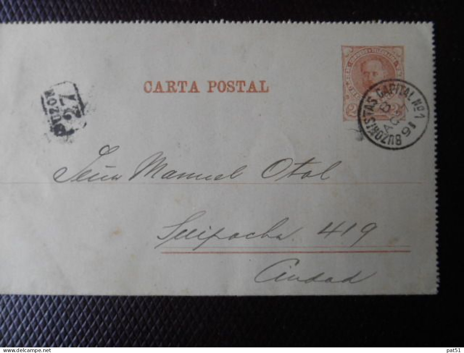 ARGENTINE / ARGENTINA - PRECURSEUR - Entier Postal 2 Centavos - Cachet BUZONISTAS CAPITAL N° 1 - 1891 - Storia Postale