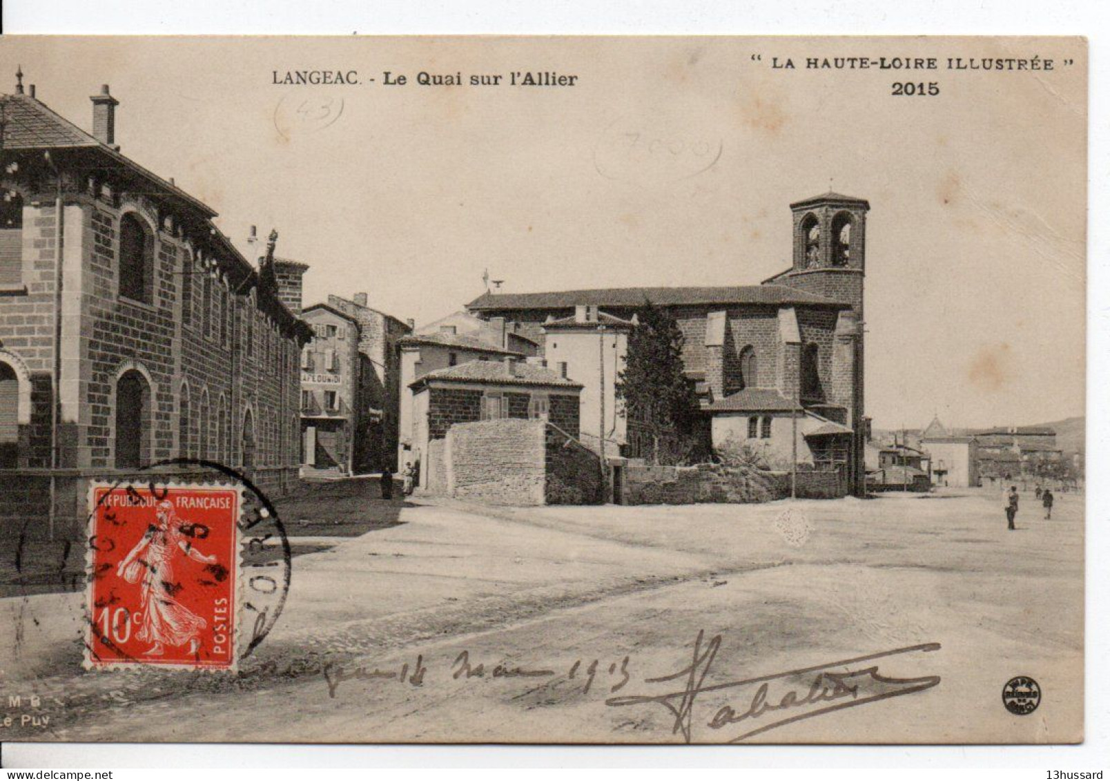 Carte Postale Ancienne Langeac - Le Quai Sur L'Allier - Langeac