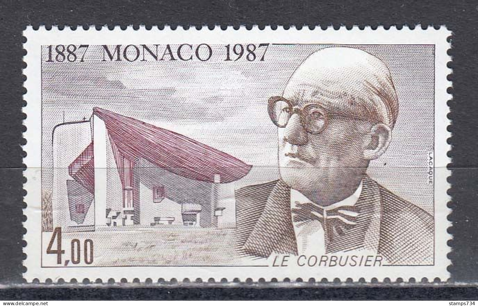 Monaco 1987 - 100th Birthday Of Le Corbusier, Architect, Mi-Nr. 1836, MNH** - Unused Stamps