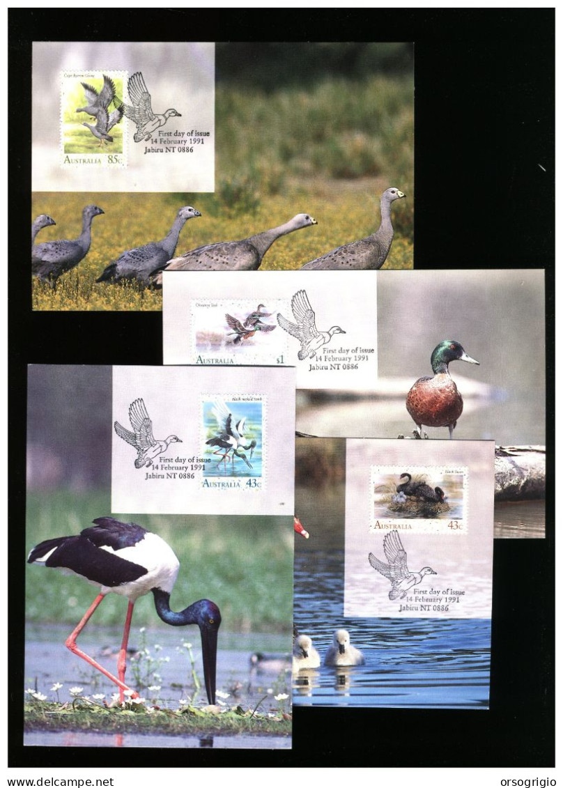 AUSTRALIA - Cartolina Maximum - FDC 1991  -  BIRDS - Cartoline Maximum