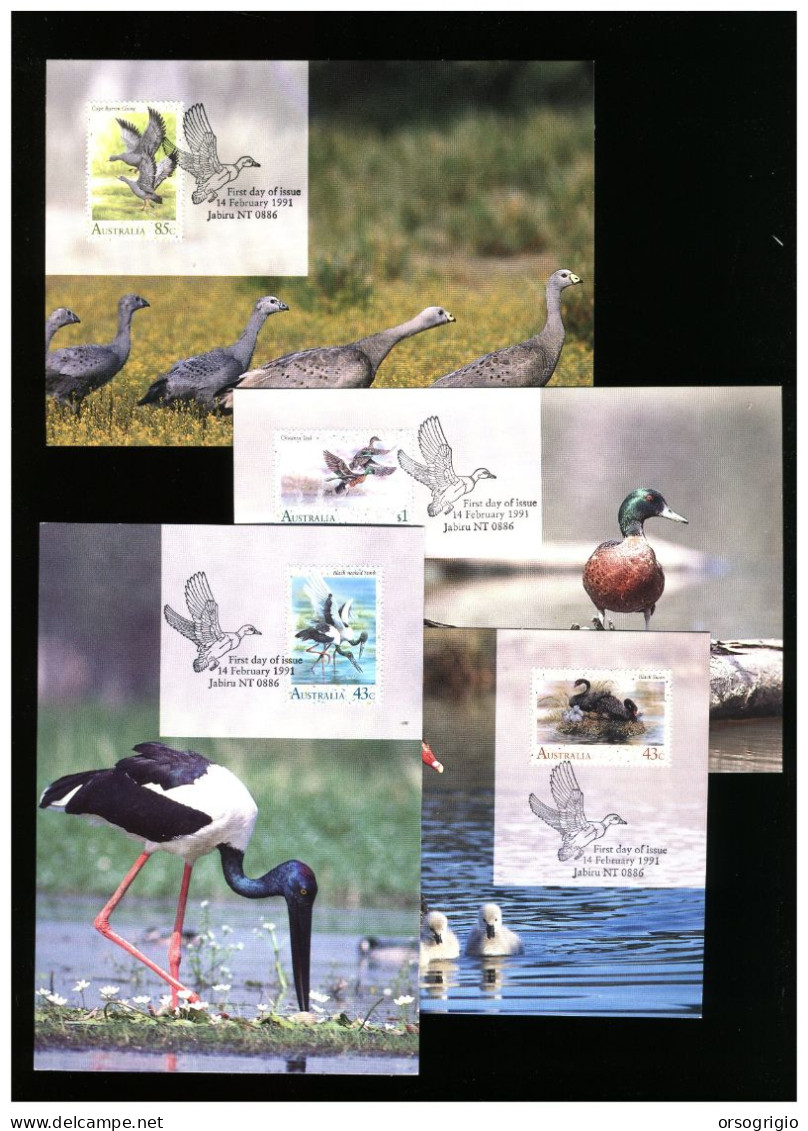 AUSTRALIA - Cartolina Maximum - FDC 1991  -  BIRDS - Cartas Máxima