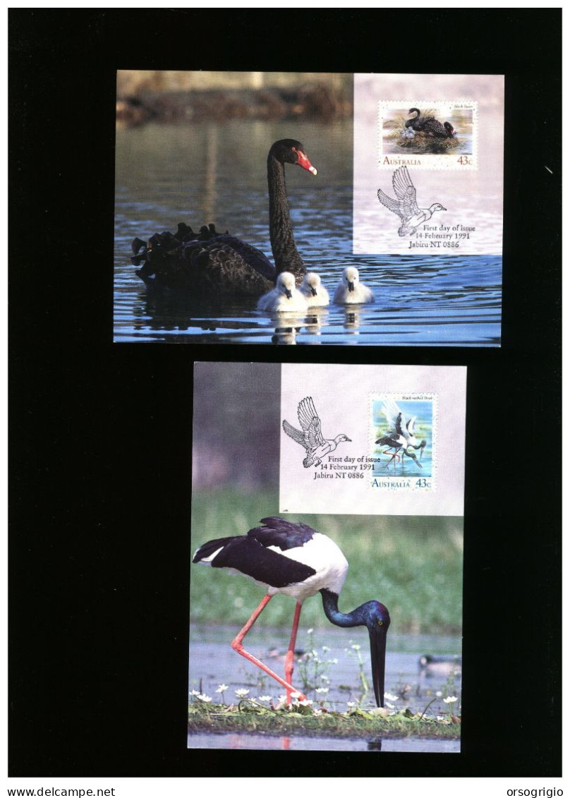 AUSTRALIA - Cartolina Maximum - FDC 1991  -  BIRDS - Cartas Máxima