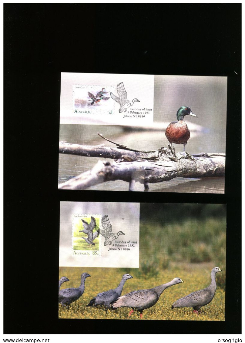 AUSTRALIA - Cartolina Maximum - FDC 1991  -  BIRDS - Cartes-Maximum (CM)