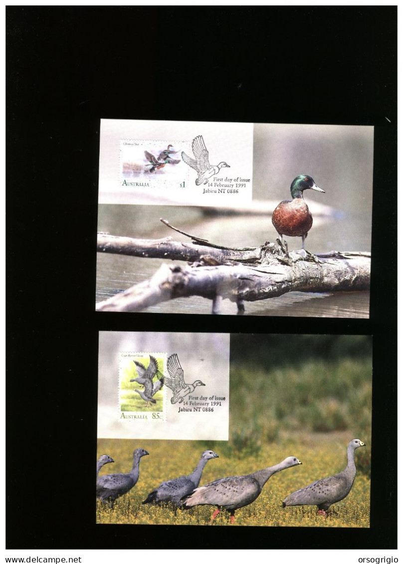 AUSTRALIA - Cartolina Maximum - FDC 1991  -  BIRDS - Cartoline Maximum