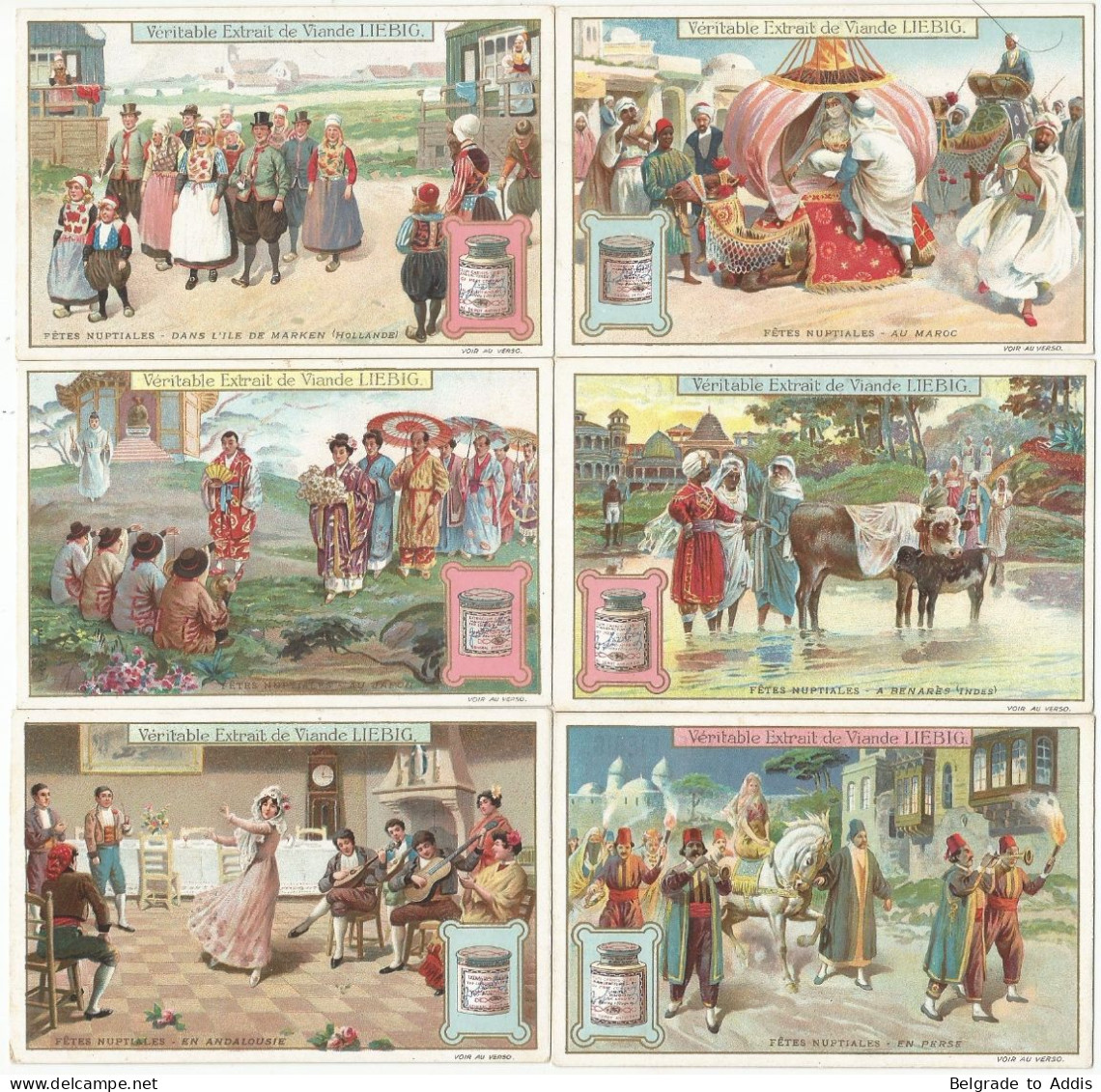 Chromo Liebig Série Compl. De 6 Chromos S_0994 Fêtes Nuptiales 1910 (2) - Liebig