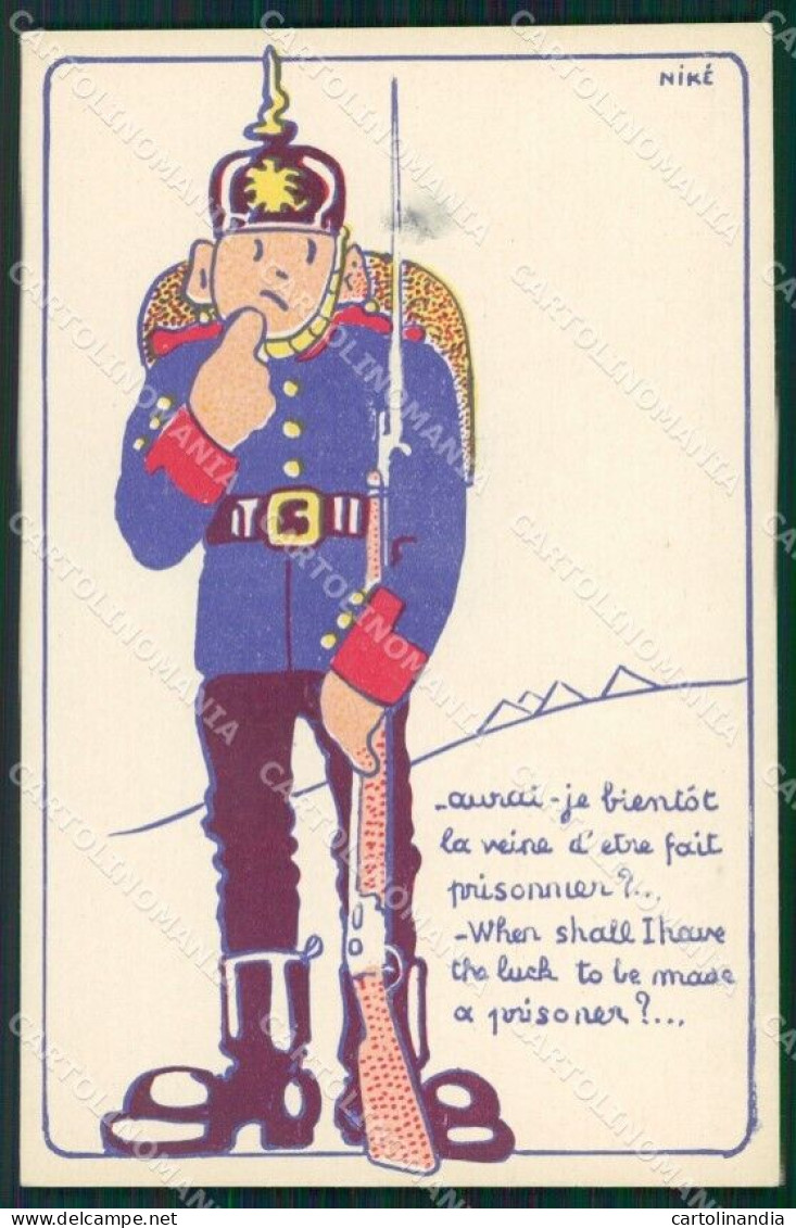 WWI WW1 Propaganda Patriotic War Humor Anti German Nike Postcard XF3327 - Autres & Non Classés