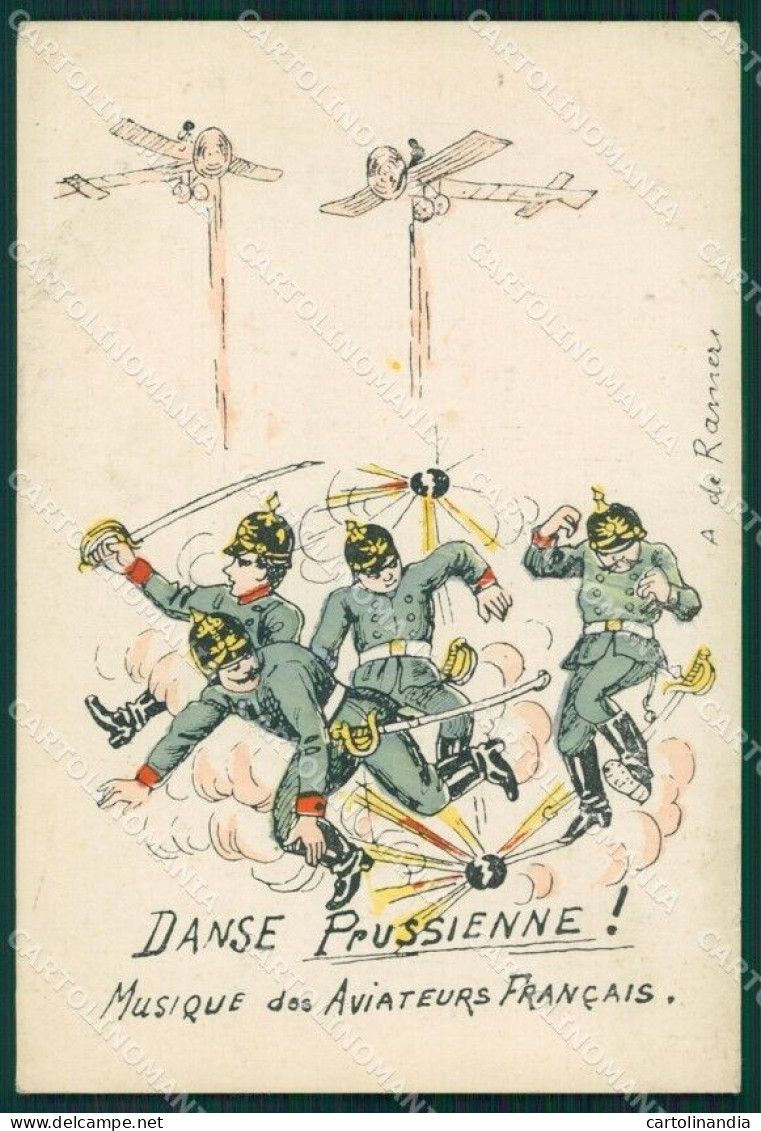 WWI WW1 Propaganda Patriotic War Humor Aviation Anti German Postcard XF3113 - Autres & Non Classés