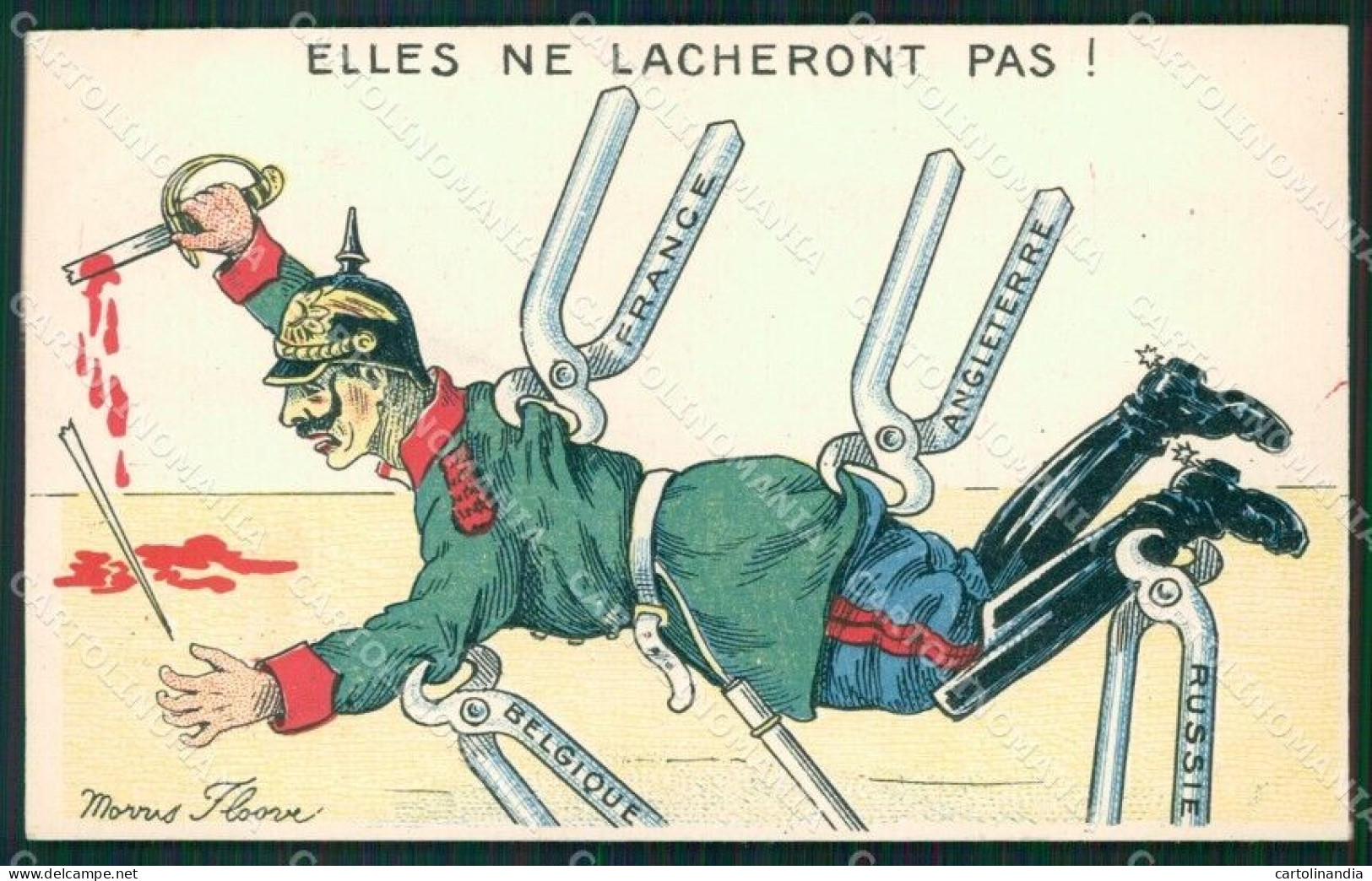 WWI WW1 Propaganda Patriotic Humor Kaiser Wilhelm Anti German Postcard XF3270 - Autres & Non Classés