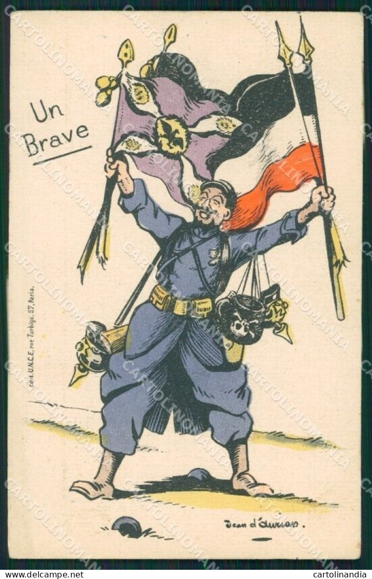 WWI WW1 Propaganda Patriotic War Humor Anti German Flag Skull Postcard XF3252 - Autres & Non Classés