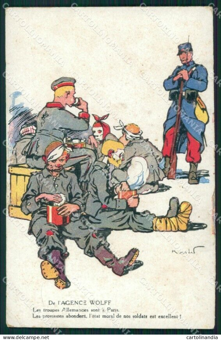 WWI WW1 Propaganda Patriotic War Humor Paris ABRADED Postcard XF3101 - Autres & Non Classés