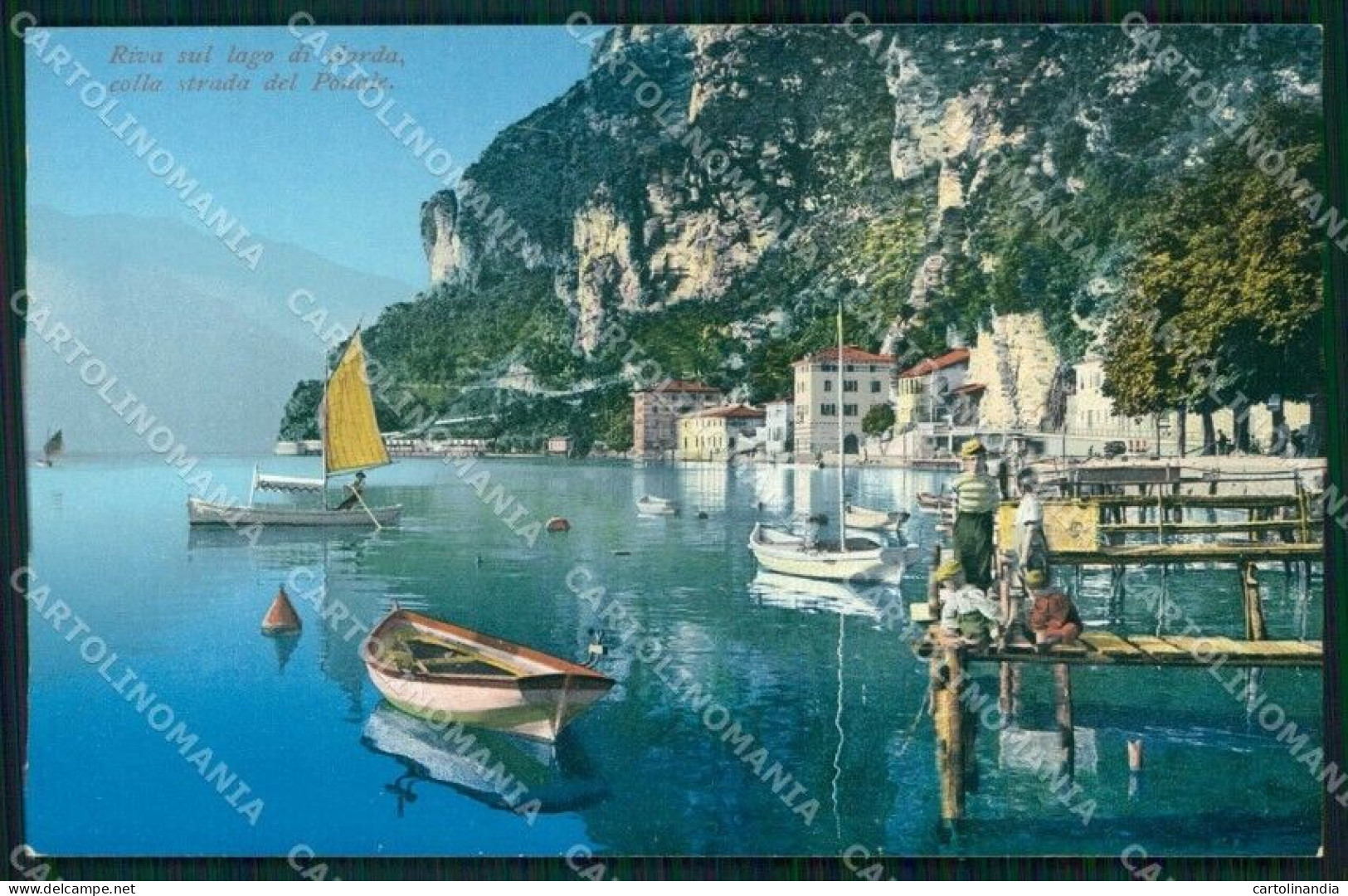 Trento Riva Del Garda Lago Barche Strada Del Ponale Cartolina RT0363 - Trento