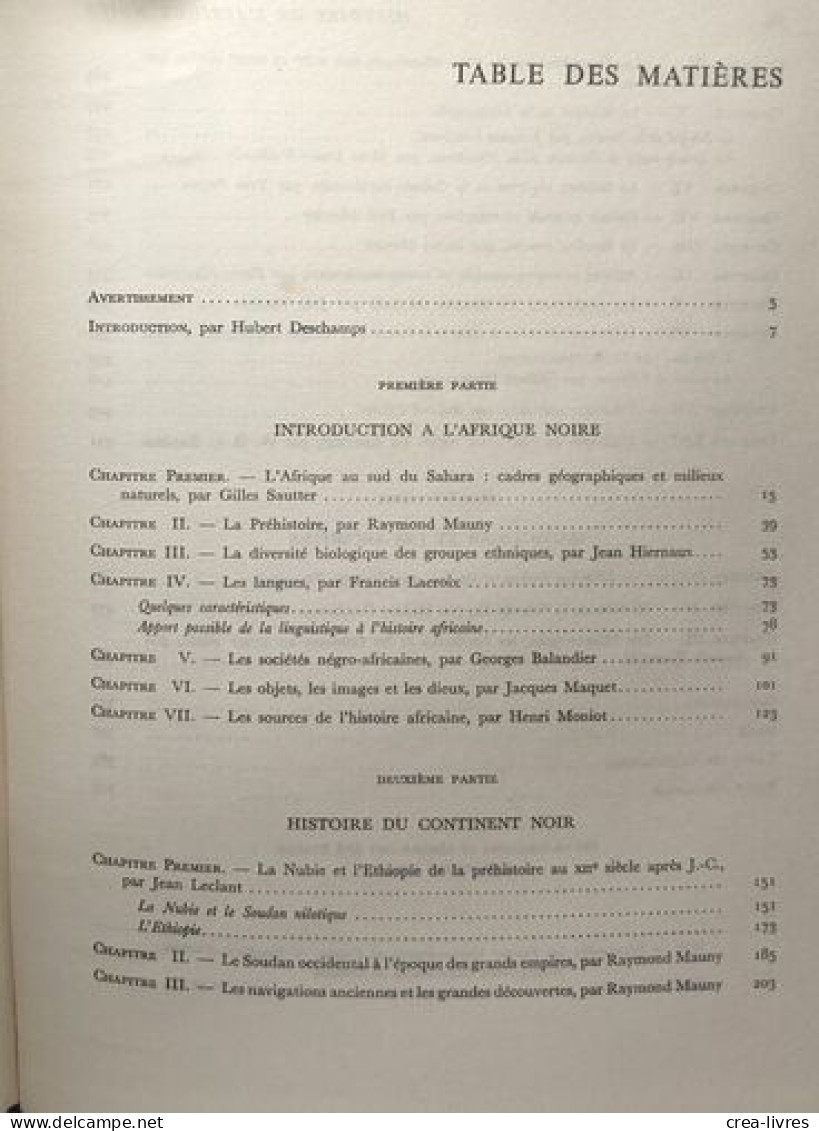Histoire Générale De L'Afrique Noire De Madagascar Et Des Archipels. Tome I : Des Origines à 1800 - Geschiedenis