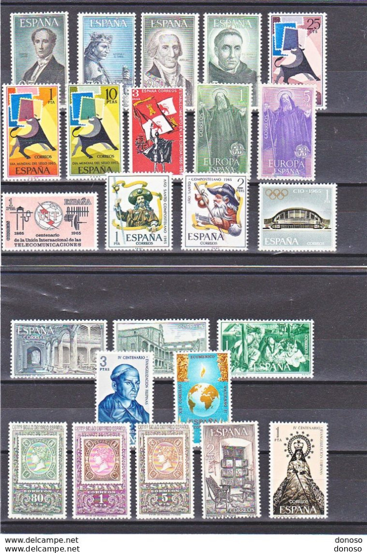 ESPAGNE 1965 Yvert 1302-1305 + 1322-1325 + 1332-1337 + 1346-1357 NEUF** MNH Cote : 7,25 Euros - Unused Stamps