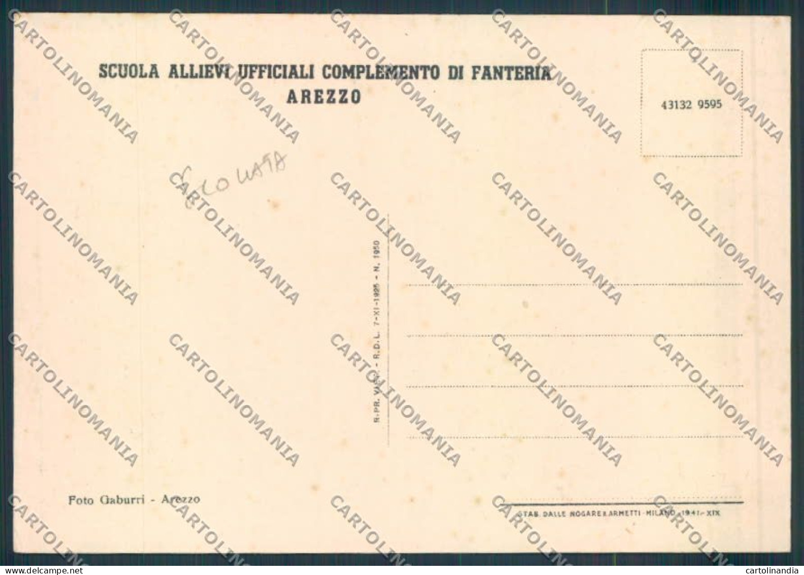 Arezzo Scuola Fanteria SCOLLATA FG Cartolina ZF3594 - Arezzo