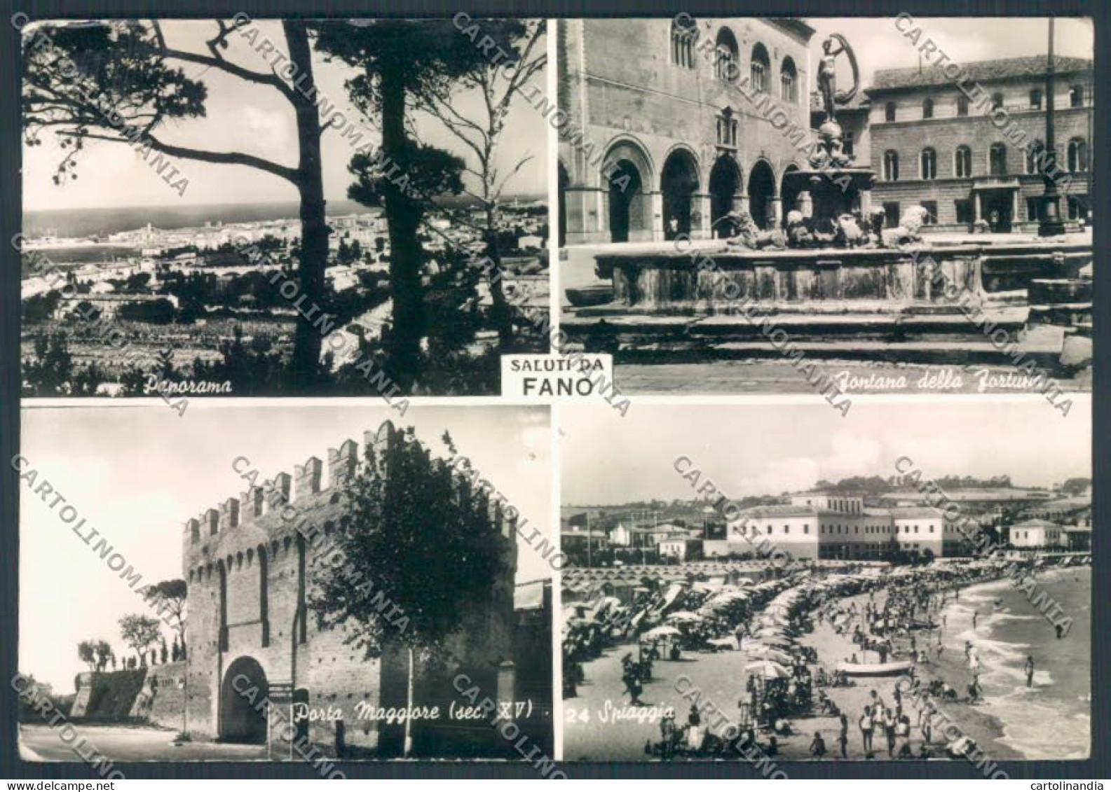 Pesaro Fano Saluti Da Foto FG Cartolina ZF6734 - Pesaro