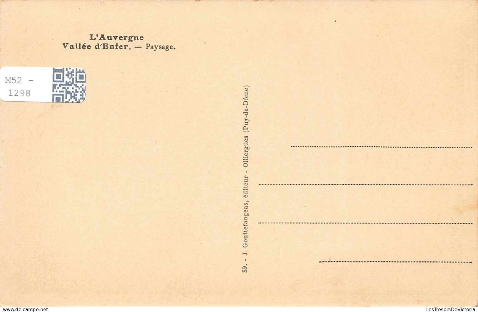 FRANCE - Vallée D'Enfer - Paysage - Carte Postale Ancienne - Autres & Non Classés